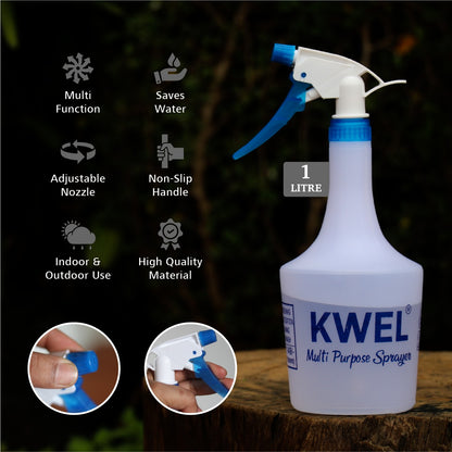 KWEL Trigger with Spray Bottle Water Mister for Herbicides, Pesticides, Fertilizers, Plants Flowers, Home and Garden with 1000 ml Capacity -Pack of 1