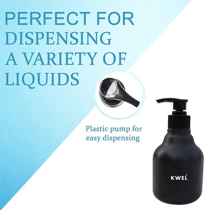 KWEL Empty Refillable Pump Bottles, Durable Refillable Containers for Liquid Soap, Shampoo,Lotions,Sanitizer,Hand wash, 250ml