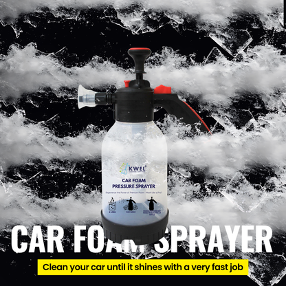 KWEL Foam Pump Sprayer 2 Litter with 100ml Car Shampoo (Pack of 1) – High-Pressure Bottle for Car Wash, Bike Wash, Car Cleaning, Foam Sprayer, and Detailing