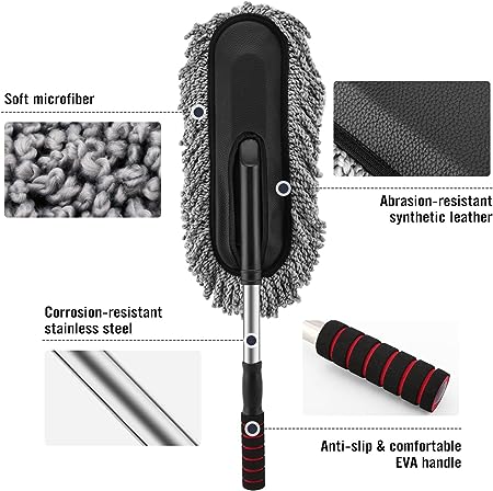 KWEL Dusting & Detailing Microfiber Duster for Car Cleaning