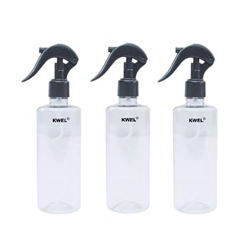 KWEL Empty Transparent Trigger Spray Bottle Multi-purpose mist sprayer 300ml-Pack of 3