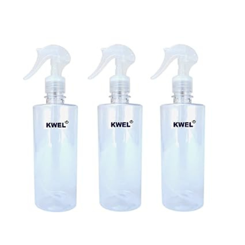 KWEL Empty Transparent Trigger Spray Bottle Multi-purpose mist sprayer 300ml-Pack of 3