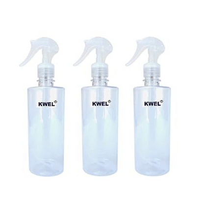 KWEL Empty Transparent Trigger Spray Bottle Multi-purpose mist sprayer 300ml-Pack of 3