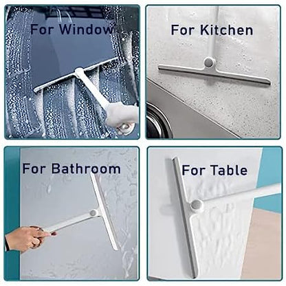 KWEL 360° Rotatable Cleaning Glass Wiper Window Cleaner, Multi-Purpose Silicone Squeegee for Bathroom, Windows, and Car Glass - Pack of 1