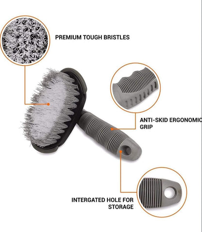 KWEL Tire & Alloy Wheel Cleaning Brush Set | Motorcycle or Bicycle Tire Brush Washing Brush | Scratch-Free Car Detailing Brushes for Tyres, Rims & Wheels
