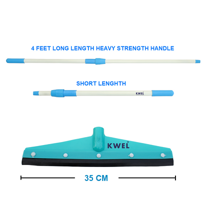 KWE Telescopic Floor & Bathroom Squeeze With 1 Extra Wiper Head (Multicolour)