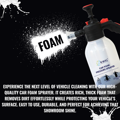 KWEL Foam Pump Sprayer 2 Litter with 100ml Car Shampoo (Pack of 1) – High-Pressure Bottle for Car Wash, Bike Wash, Car Cleaning, Foam Sprayer, and Detailing