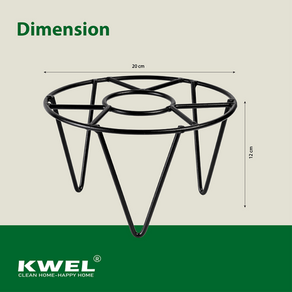 KWEL Metal Planter Stand Round Single Pot, Indoor/Outdoor Modern Plant Stand Black