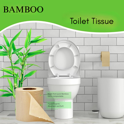 KWEL Bamboo Toilet Paper Roll | 2 Ply Soft Tissue | 250 Sheets per Roll | Eco Friendly Unbleached Toilet Tissue | Septic Safe Bathroom Tissue | Pack of 4