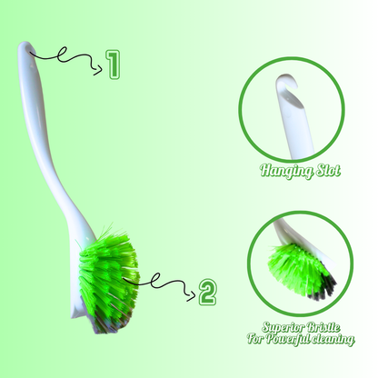 KWEL Plastic Dishwashing, Wash Basin, Sink Cleaning Brush Kitchen Cleaning Sink Brush (Multicolor, Pack of 2)