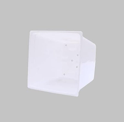 KWEL Square Nursery Pot 5inch Plastic White Colour