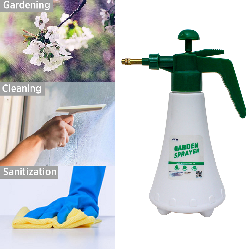 KWEL Pressure Pump Sprayer for Home Garden Plants - 1 LTR. (White) Pack of 1