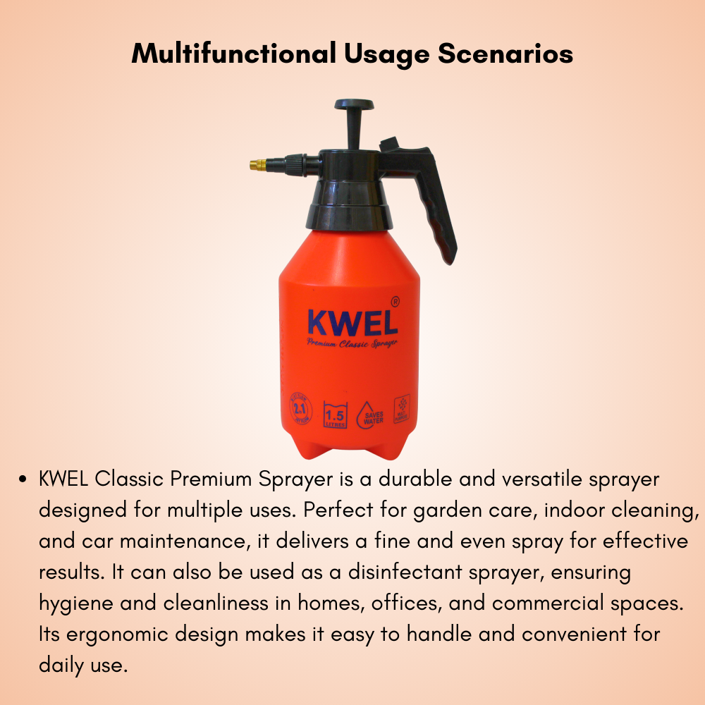 KWEL Classic Premium Garden Sprayer (1.5 Litre)- (Orange) pack of 1