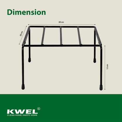 KWEL Metal Planter Stand Square Single Pot, Indoor/Outdoor Modern Plant Stand Black