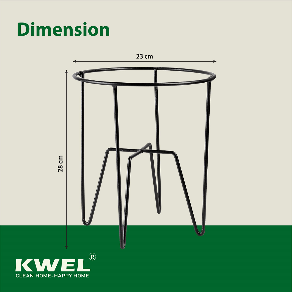 KWEL 2 Way Metal Planter Stand, Indoor/Outdoor Modern Plant Stand Black