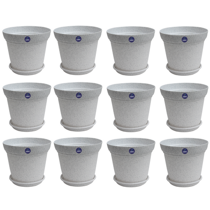 KWEL Aura Planter 8" Pots for Indoor & Outdoor Plants, Home, Office Décor, Color Stone White.