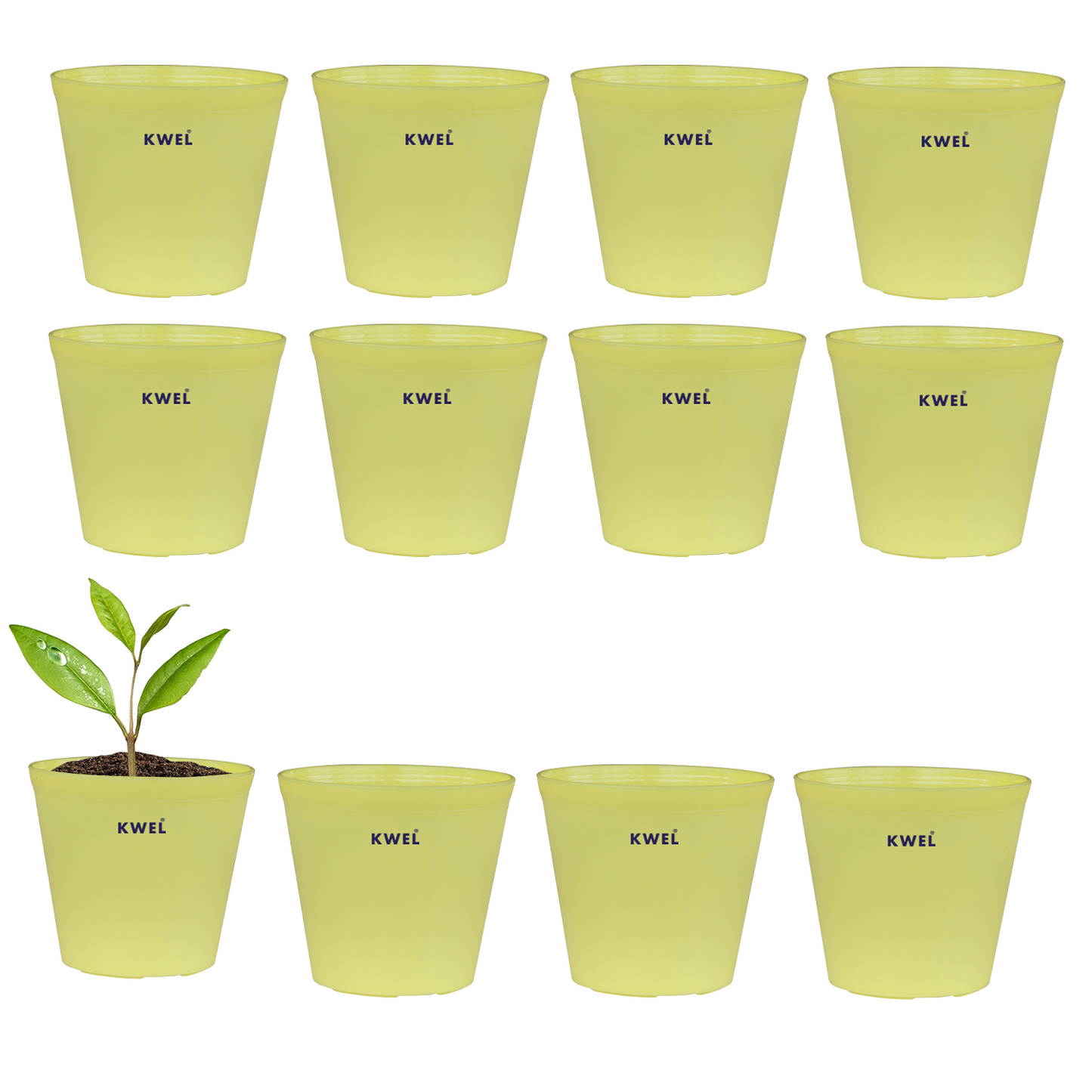 KWEL N Pot for Home Garden | Planters for Outdoor Balcony and Nursery | Flower Planting Pots Yellow Colour