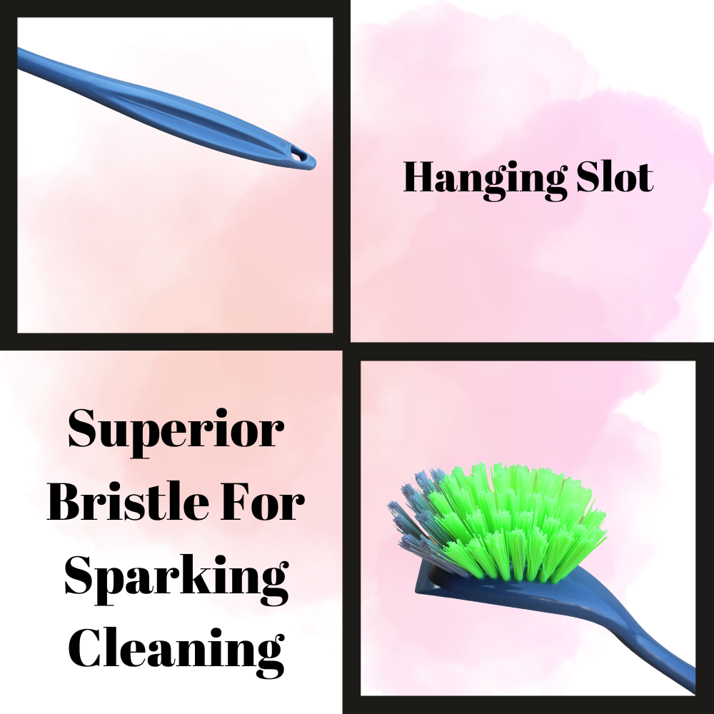 KWEL Sink, Wash Basin Cleaning Brush with Plastic Handle/Nylon Brush (Pack of 2)