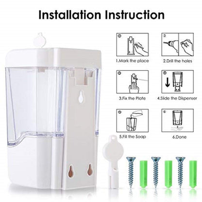 KWEL Automatic Soap Dispenser Wall Mount, Hand Sanitizer Dispenser 700ml Capacity, Touchless Sensor, Hand Free Soap Dispenser for Gel |Liquid (Color White)