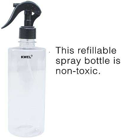 KWEL Empty Transparent Trigger Spray Bottle Multi-purpose mist spray bottle 500ml (Black)