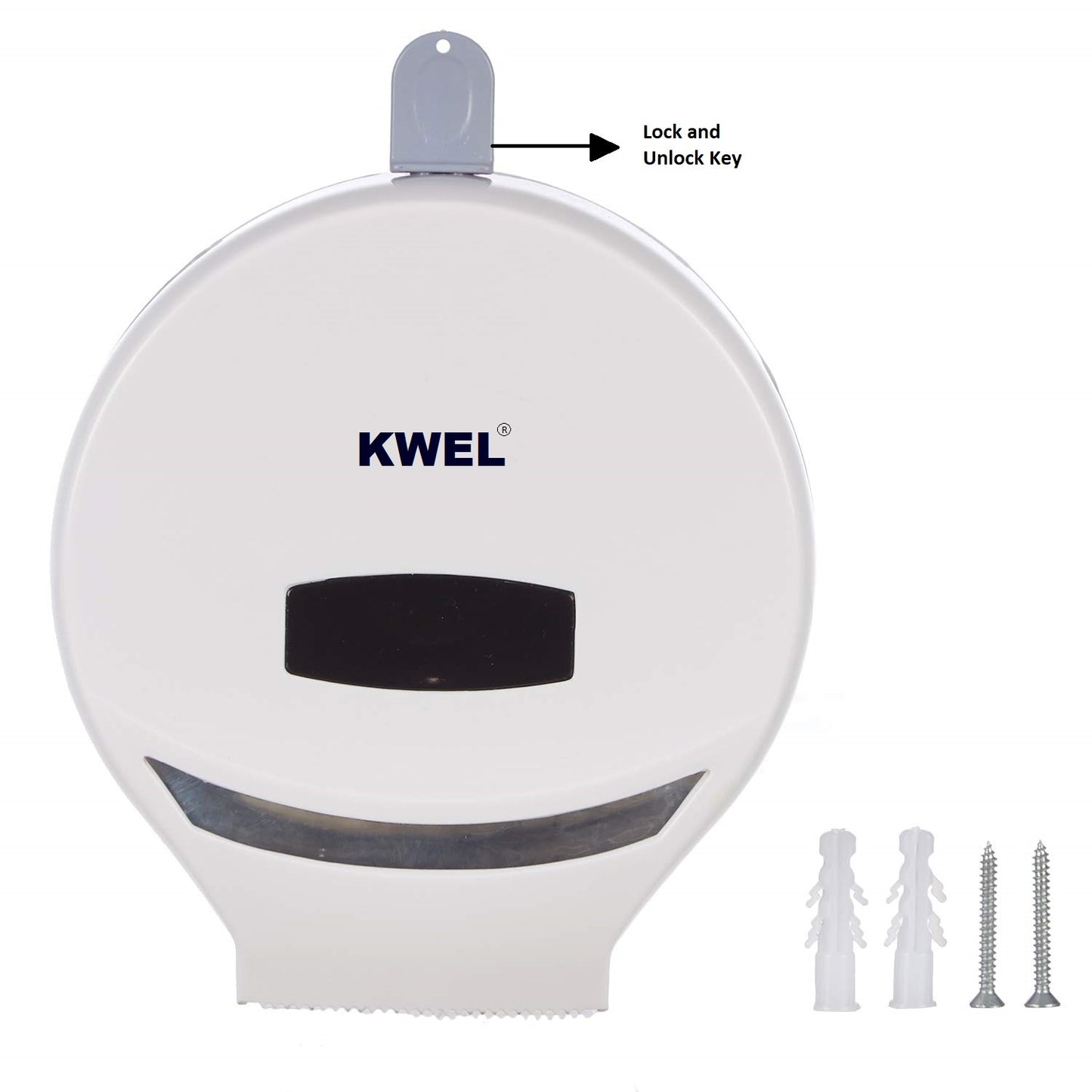 KWEL Wall-Mounted Bathroom Tissue Roll Dispenser (Small Size, White) Pack of 1