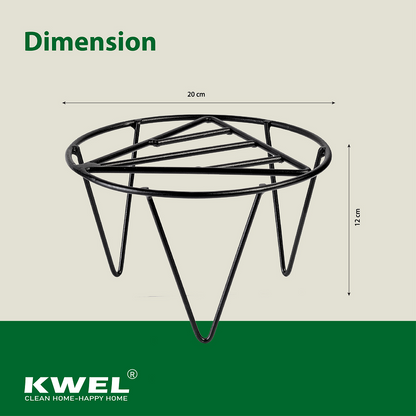 KWEL Metal Planter Stand Triangle Single Pot, Indoor/Outdoor Modern Plant Stand Black