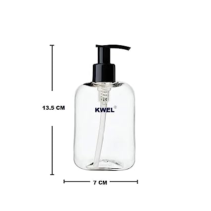 KWEL Empty Plastic Pump Bottles Dispenser, Multipurpose-250ml (Black)