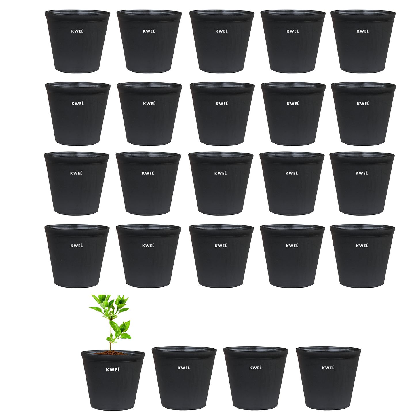 KWEL N Pot for Home Garden | Planters for Outdoor Balcony and Nursery | Flower Planting Pots Black Colour