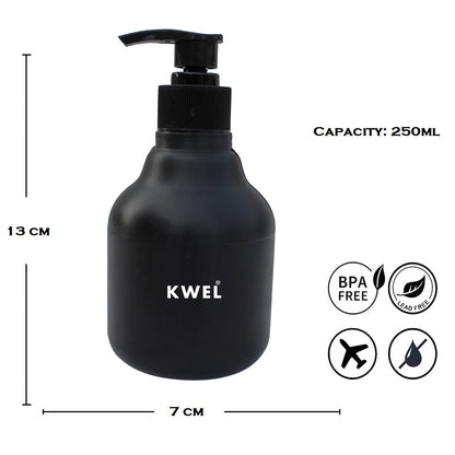 KWEL Empty Refillable Pump Bottles, Durable Refillable Containers for Liquid Soap, Shampoo,Lotions,Sanitizer,Hand wash, 250ml