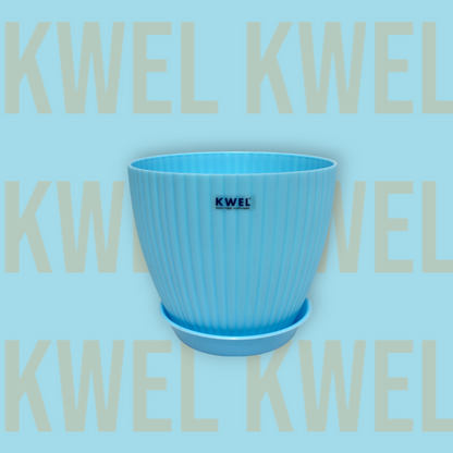 KWEL Pearl 7" Plastic Round Flower Pots for Home Planters, Terrace, Garden Etc | Blue.