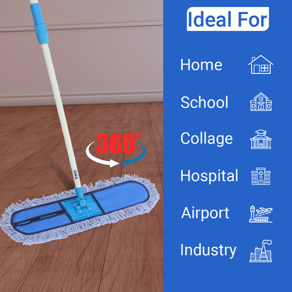 KWEL Dry Floor Mop Set With one Refill Extra for Cleaning Living Room Office Home