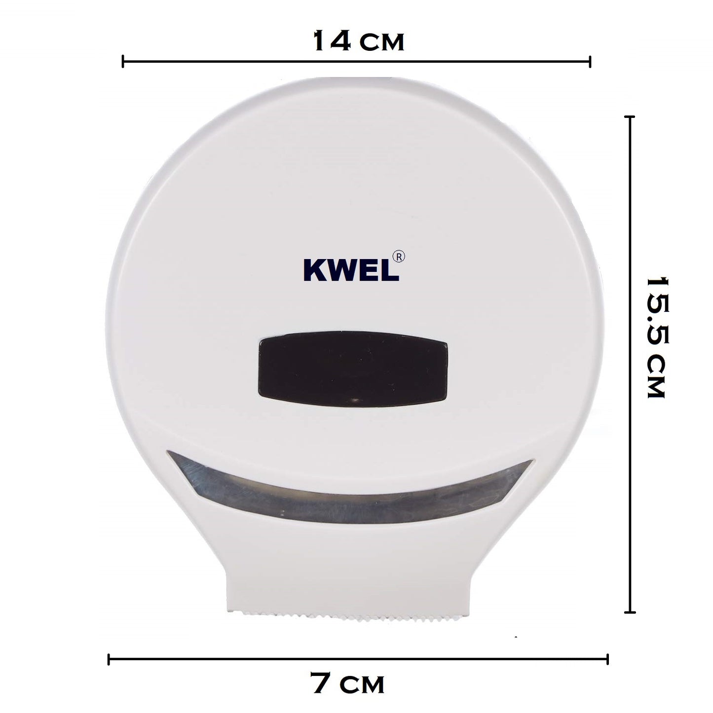 KWEL Wall-Mounted Bathroom Tissue Roll Dispenser (Small Size, White) Pack of 1