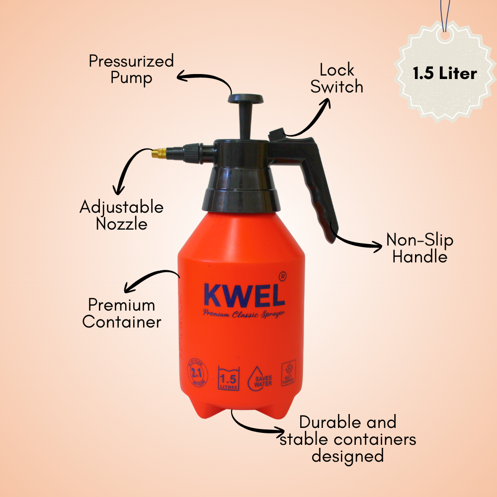 KWEL Classic Premium Garden Sprayer (1.5 Litre)- (Orange) pack of 1