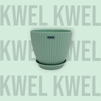 KWEL Pearl 7" Plastic Round Flower Pots for Home Planters, Terrace, Garden Etc | Green.