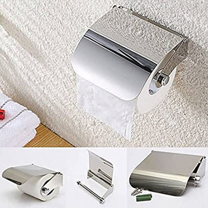 KWEL SS Wall-Mounted Bathroom Tissue Roll Dispenser (Small Size) Pack of 1 with 2pkt Tissue