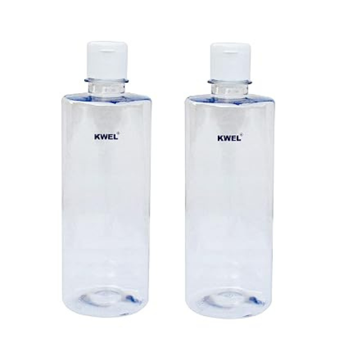 KWEL 500ml Refillable Empty Clear Plastic Sample Mini Bottle With Flip Caps For Fine Drop Liquid Atomizer Sanitizer Air Travel Lotions Beauty Makeup