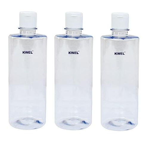 KWEL 500ml Refillable Empty Clear Plastic Sample Mini Bottle With Flip Caps For Fine Drop Liquid Atomizer Sanitizer Air Travel Lotions Beauty Makeup