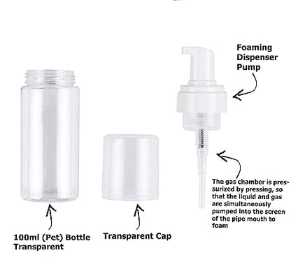 KWEL Plastic Empty Foaming Dispenser/Empty Foaming Liquid Soap Pump Bottles - for Refillable Castile Soap Dispenser Mousse Container Leak Proof- BPA Free (150ml, White)