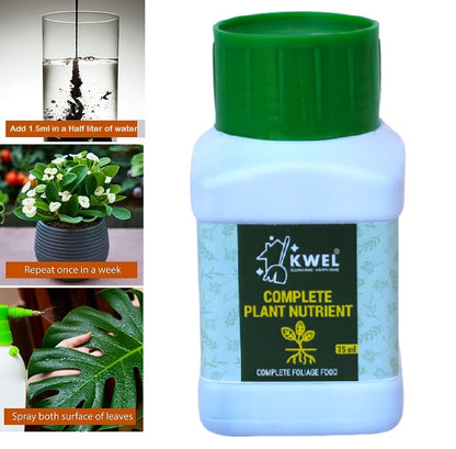 KWEL Pressure Pump Sprayer for Home Garden Plants - 1 LTR. (White) with Combo Plant Nutrient 75ml (Pack of 1)