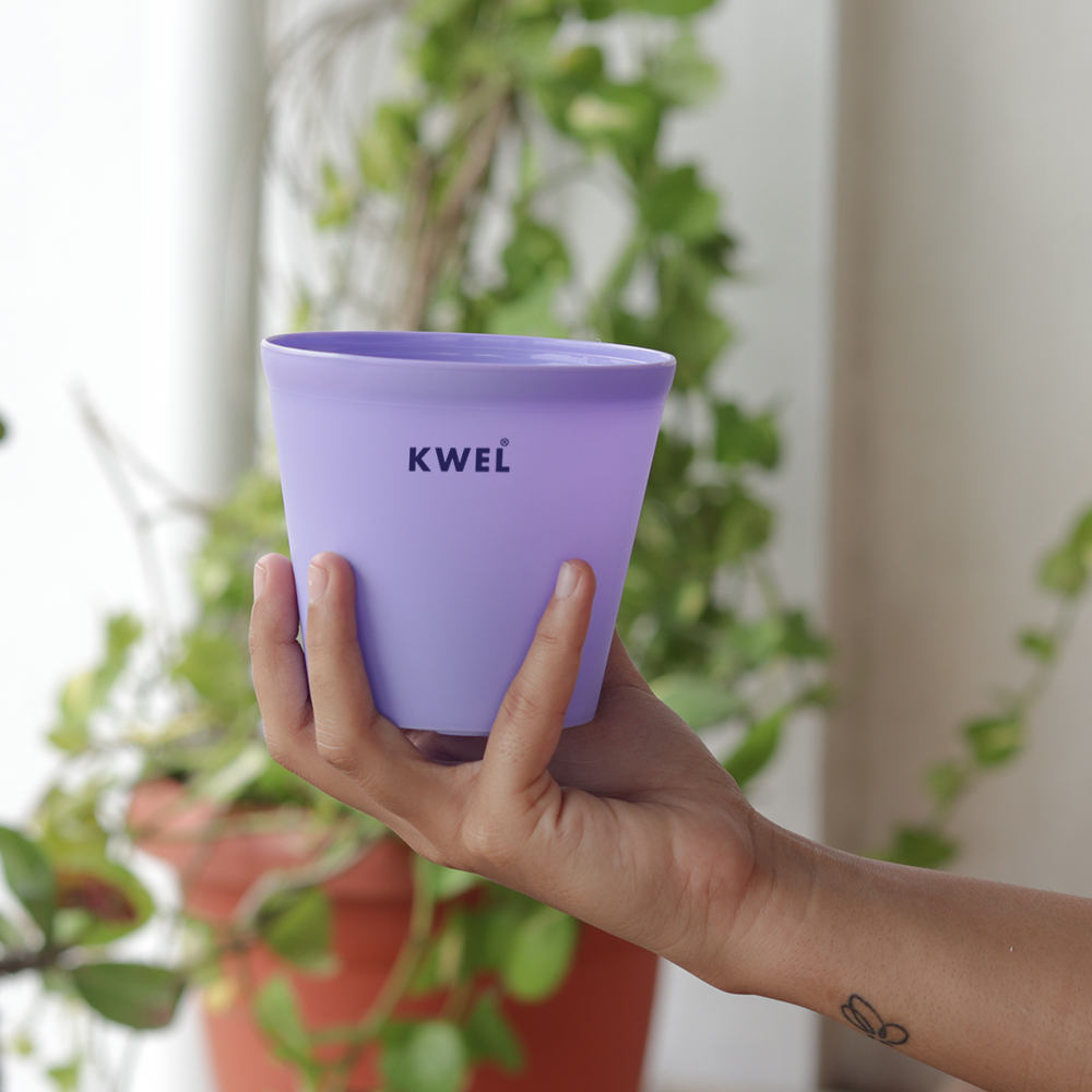 KWEL N Pot for Home Garden | Planters for Outdoor Balcony and Nursery | Flower Planting Pots Purple Colour