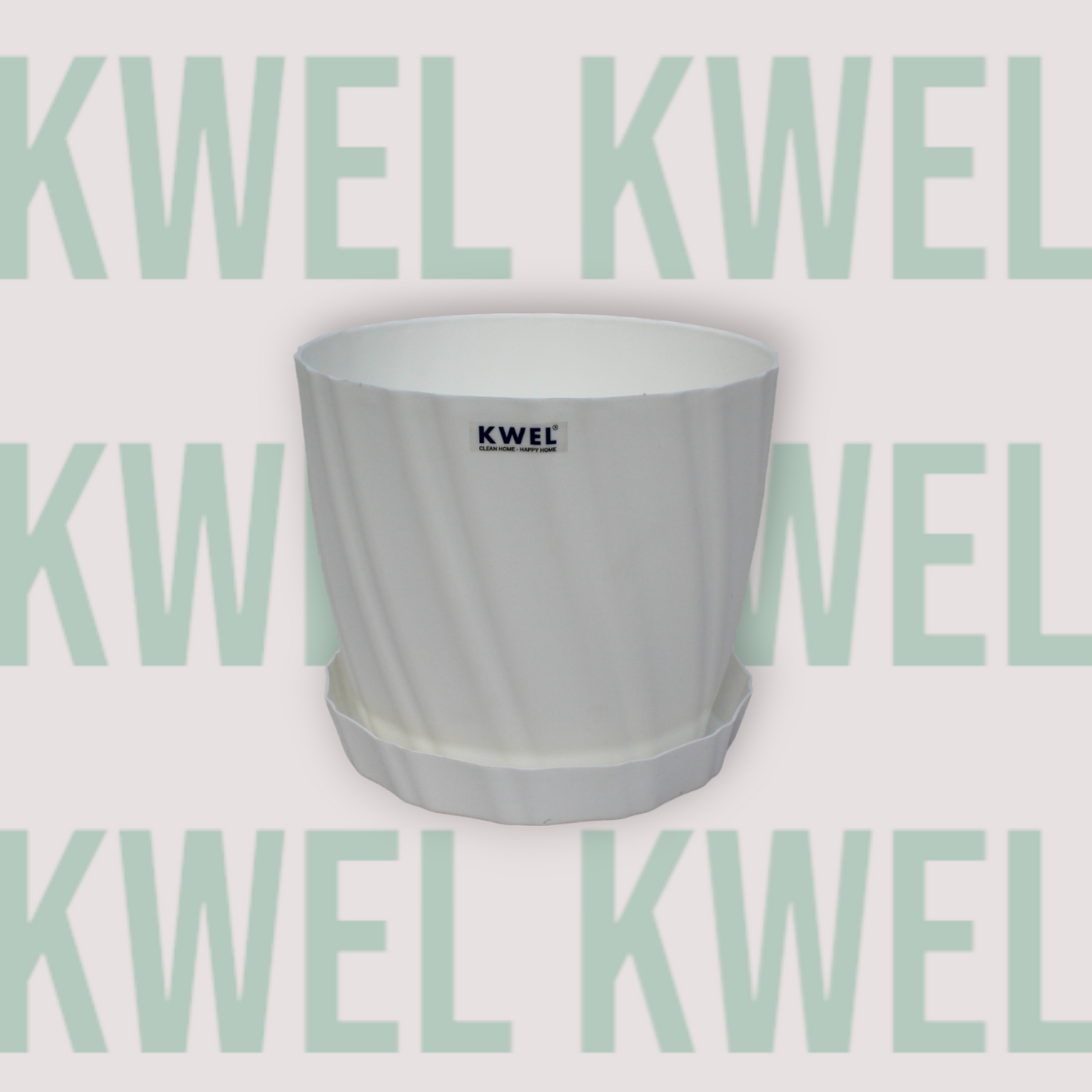 KWEL Glory 7" Plastic Round Flower Pots for Home Planters, Terrace, Garden Etc | White.