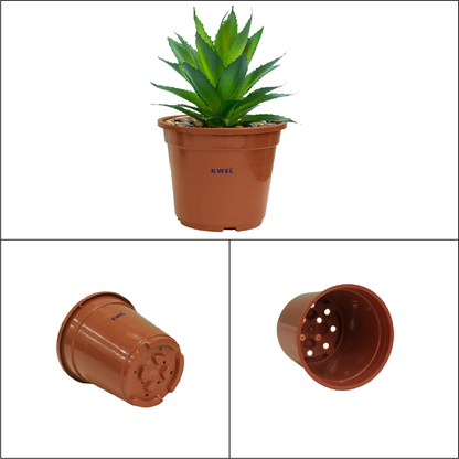 KWEL N Pot for Home Garden | Planters for Outdoor Balcony and Nursery | Flower Planting Pots Size 6" Brown Color