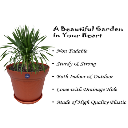 KWEL Aura Planter 10" Pots for Indoor & Outdoor Plants, Home, Office Décor, Color Terracotta.