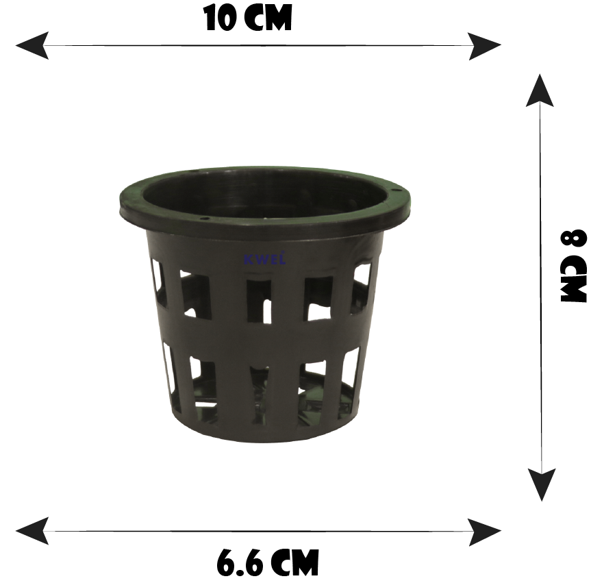 KWEL 4 Inch Net Pot Hydroponic/Aquaponic/Plant Sapling Pot Black (Pack of 30)