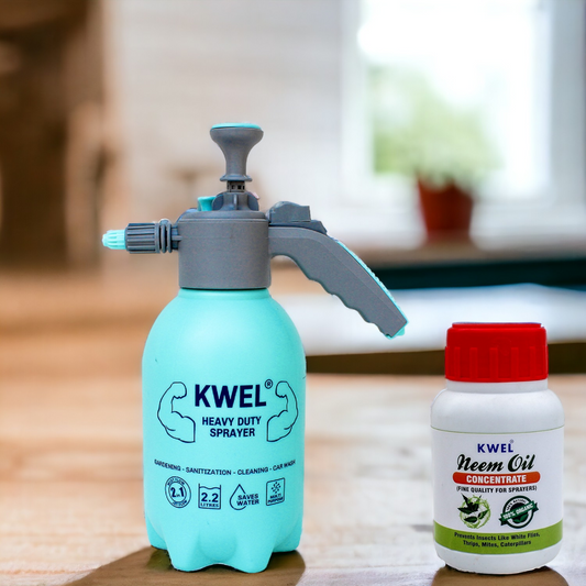 KWEL Combo of Heavy Duty Sprayer Spray Bottle Jet & Mist Sprayer & Neem Oil 2 Litre - Pack of 1