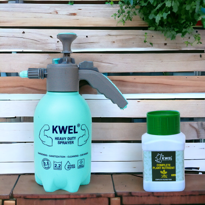 KWEL 2 in 1 Heavy Duty Sprayer Spray Bottle Jet & Mist Sprayer 2 Litre - Pack of 1 (Aqua) with Combo Plant Nutrient 75ml (Pack of 1)