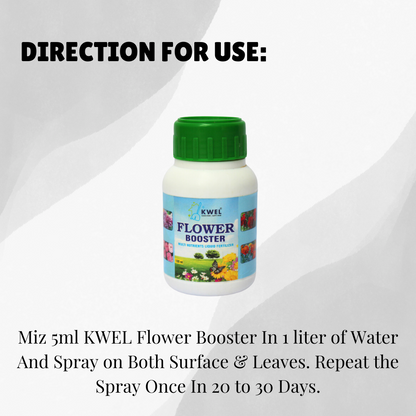 KWEL Flower Booser to enhance & stimulate flower growth. Liquid Fertilizer for all flower varieties - 100ml (Pack of 1) with 10ml Measuring Cup 1Piece