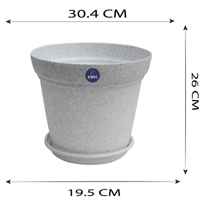 KWEL Aura Planter 12" Pots for Indoor & Outdoor Plants, Home, Office Décor, Color Stone White.