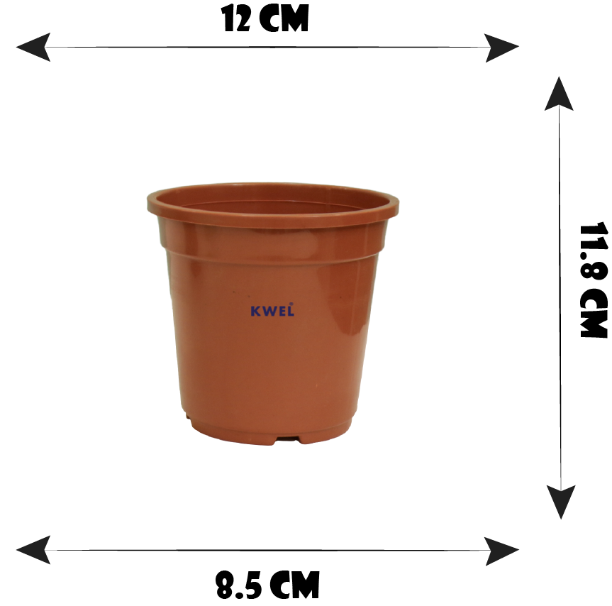 KWEL N Pot for Home Garden | Planters for Outdoor Balcony and Nursery | Flower Planting Pots Size 5" Brown Color (Pack of 18)