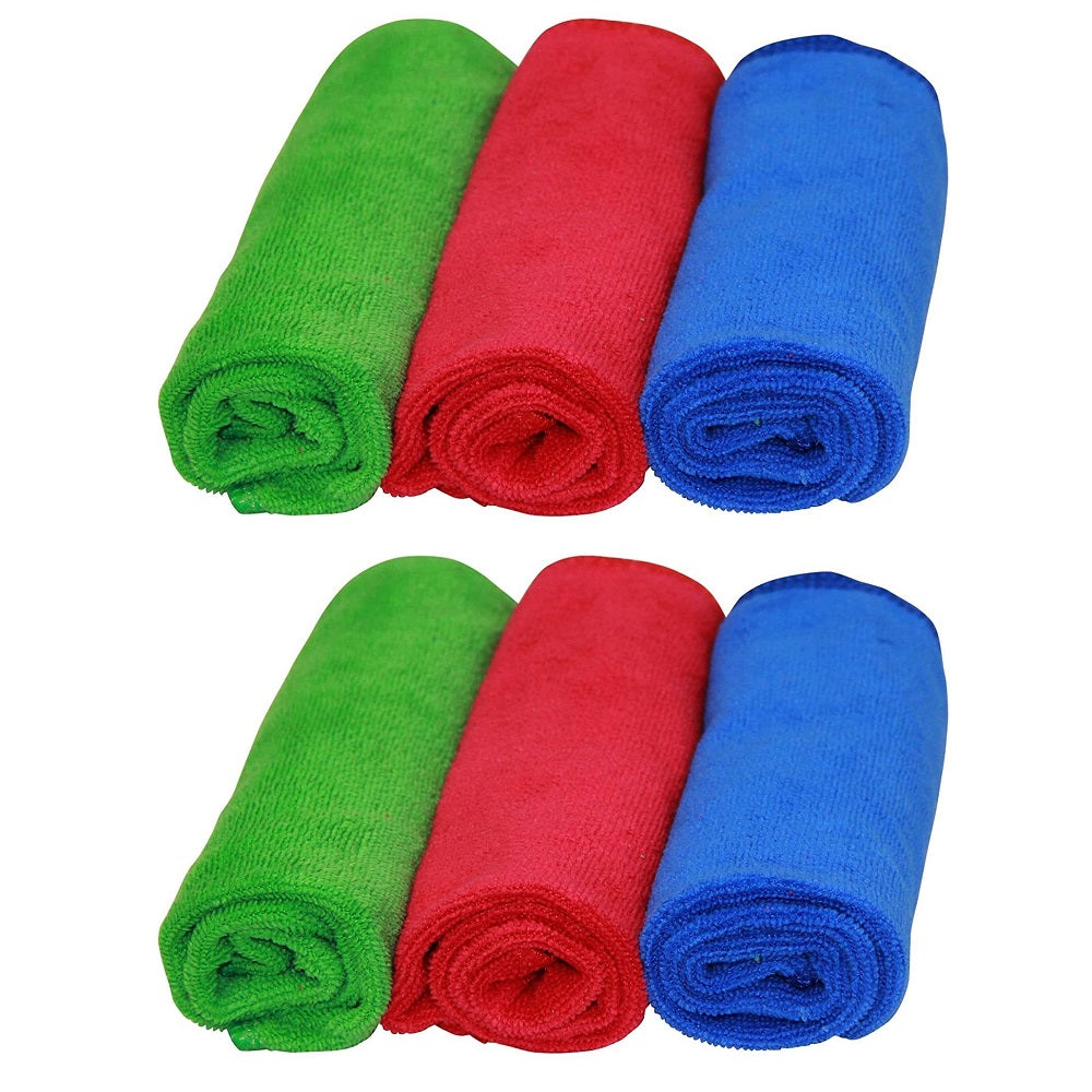 KWEL Microfiber Cloth for Car Bike Cleaning Polishing Washing (40x40 CM 280 GSM) Multi color